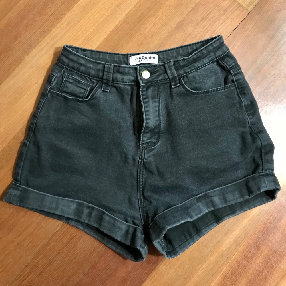 Charcoal Denim Shorts